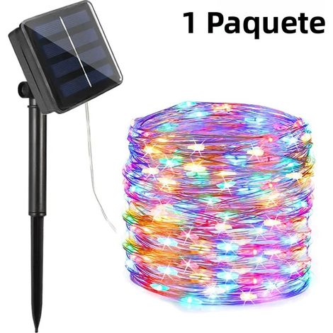 Guirlande lumineuse solaire LED étanche (32 m, 300 LED colorées), guirlande lumineuse de Noël (1/5)
