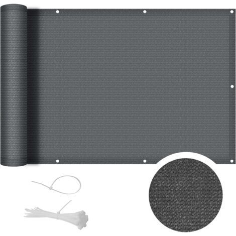 90x500cm Gris Brise Vue Balcon Cache Vue Balcon Protection UV Résistant aux pour Balcon Exterieur Terrasse Jardin et Serre Câble (1/5)