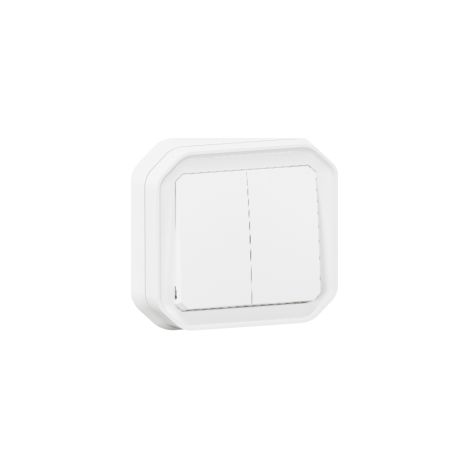 Legrand - Plexo L - Commande double 3 fonctions + Support 1 poste - Encastru00e9 - Blanc - Ref. : 069625L + 069692L (1/5)
