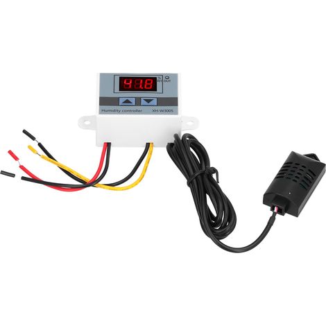 Module de contrôle d'humidité numérique avec capteur hygromètre à LED et interrupteur de commande 0 à 99 % HR XHW3005 24 V (1/5)