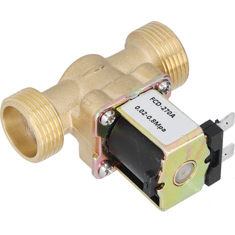 Électrovanne magnétique normalement fermée pour la régulation automatique de l'eau, entrée laiton G1/2" DC 12V avec pression