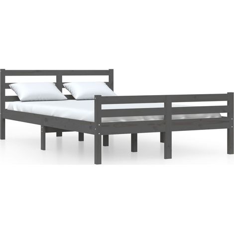 Maison Exclusive - Massivholzbett Grau 150x200 cm