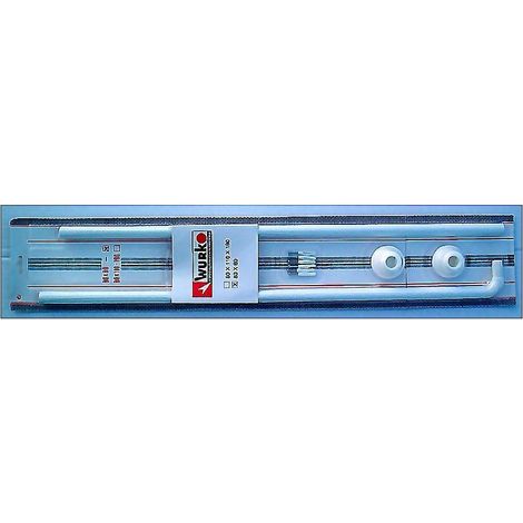 WURKO barra baño v20 80/110/190 cm curva blanca , Barra de baño curva redonda de 20mmBarra fija de 80 y barra extensible 110 a 190cmLacada en blancoInluye tornillos. (1/2)