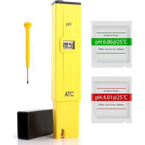 Medidor de pH digital, probador de pH profesional, medidor de pH digital eléctrico de bolsillo para agua, probador hidropónico, lápiz con pantalla LCD, función de calibración automática y rango de med (1/5)