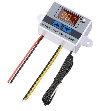 1 Pièce Module de contrôleur de température LED numérique AC 110V-220V,Interrupteur de Thermostat W3001 avec sonde étanche,Thermostat de Refroidissement programmable de-50℃ à 110℃ (1/5)