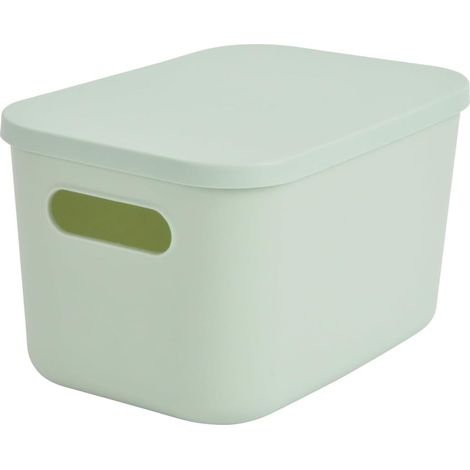 Boite avec Couvercle Plastique 4,5L 25 x 17,5 x h,14,5 cm Sauge (1/5)