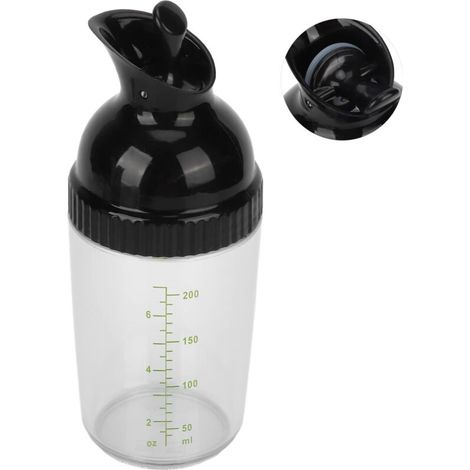 Récipient à vinaigrette, empêche les fuites, résistant aux gouttes, shaker à vinaigrette de 200 ml pour la cuisine(Noir) (1/5)