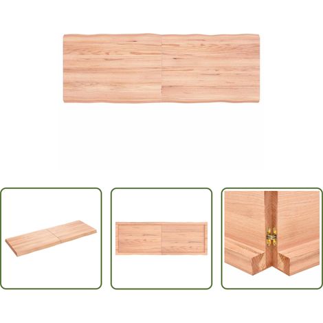 vidaXL Tablero mesa madera tratada borde natural marrón 140x50x(2-6)cm (1/5)