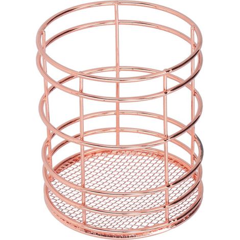 Gabbia bacchette cavo tondo multifunzione penna titolare di design per l'ufficio, la cucina e casa - oro Rosa (J13454CP) (1/5)