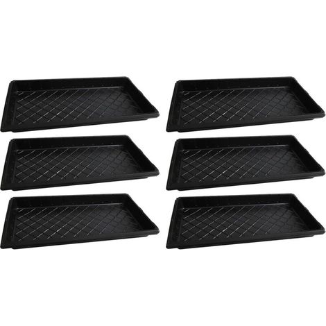 Lot de 6 plateaux de germination des plantes avec plaques de culture pour le jardinage, pour gérer la germination et l'entretien précoce des plantes (sans trous) 54x28cm (1/4)