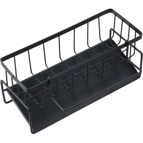 Organizer per lavello - Porta spugna da cucina con vaschetta di scarico automatica e porta straccio per lavello - Ideale per cucina e bagno - Organizer per spazzole, (1/4)