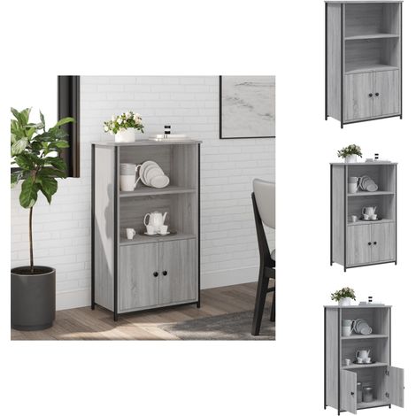 Buffet haut sonoma gris 62x32x103,5 cm bois d'ingénierie - Buffet Design Moderne - Meuble Rangement - Armoire Salon - Commode Gris - Mobilier Chambre (1/5)