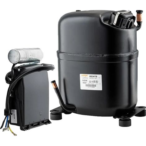 Compresseur de réfrigérateur, Composants en métal durables, 5,8 x 3,6 x 4,5 pouces, Compatibilité avec R404A et R507, Évaluation du moteur de 1/4 HP, Fonctionne sur 115V