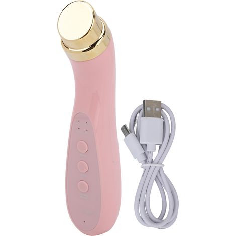 Soin visage tenseur liftant à microcourants EMS, vibration et chaleur douce - Machine rose raffermissante (1/5)