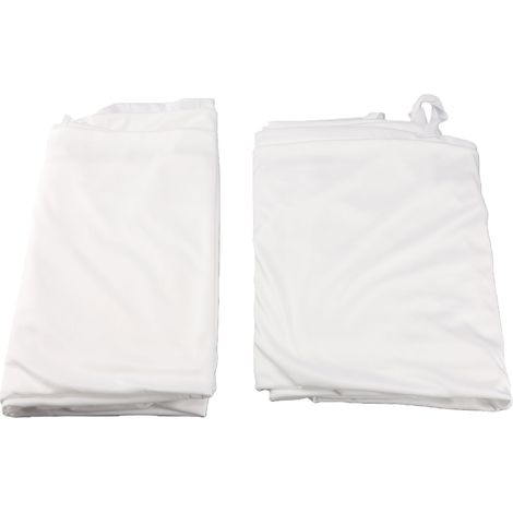 Rideau de fond à 2 panneaux en soie de lait infroissable, blanc écru, idéal pour anniversaires, remises de diplômes, mariages et séances photo. (1/4)