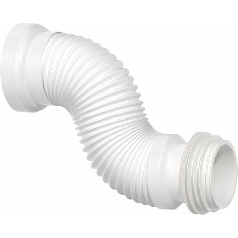 Flexible Toilet Pan Waste Connector 230-550mm Extendable Flex White Bathroom (1/2)