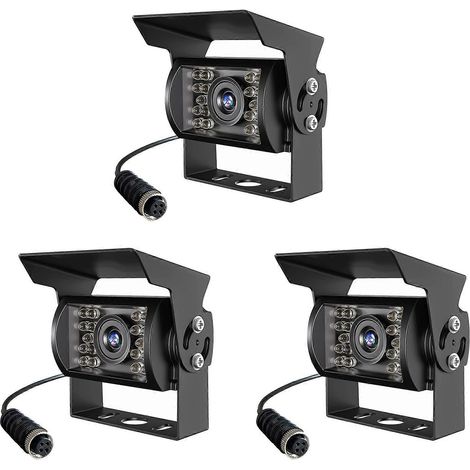 3 cámaras de respaldo HD 1080P, IP69, resistentes al agua, con amplio ángulo de visión, para monitorizar camiones, remolques y camionetas. (1/5)