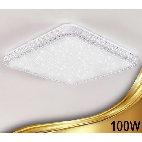 Plafoniera LED Da Soffitto Quadrata 100W Luce Fredda Effetto Cielo Stellato 806 (1/5)