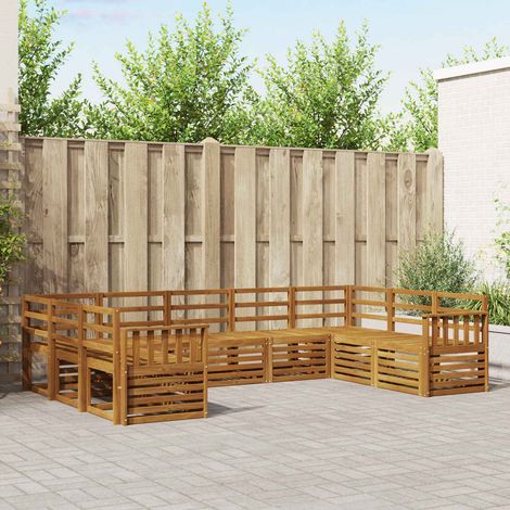 Sofagarnituren 9 pcs Natur Massivholz Akazie (1/5)