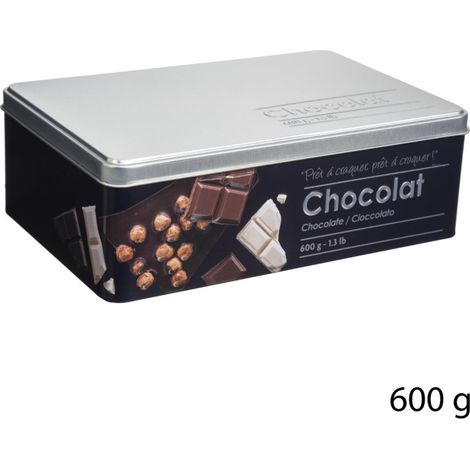 Boîte à chocolat en métal Noir déco Relief Argent - Five (1/4)