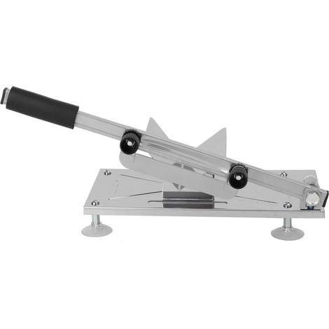 Meat Slicing Machine Manual Frozen Meat Slicer Mutton Roll Food Slicer Stainless Steel Adjustable Thickness Slicer for Freezing Beef and Mutton Vegetables Cheese, Silver (1/5)
