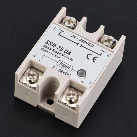 Relais statique CC/CA SSR-75DA 75A 3-32 V CC vers 24-380 V CA (1/5)