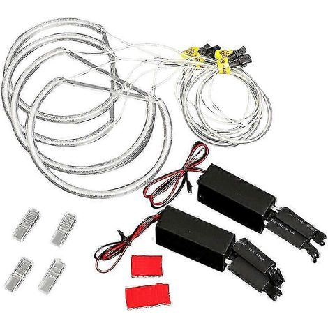 4 anneaux lumineux LED CCFL Angel Eye Halo blancs sans projecteur pour culot E46 série 3 (1/5)