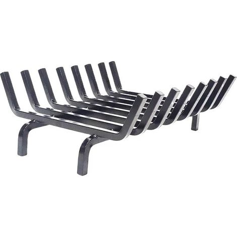 Porte bûches grille pour cheminée en acier 8 barreaux