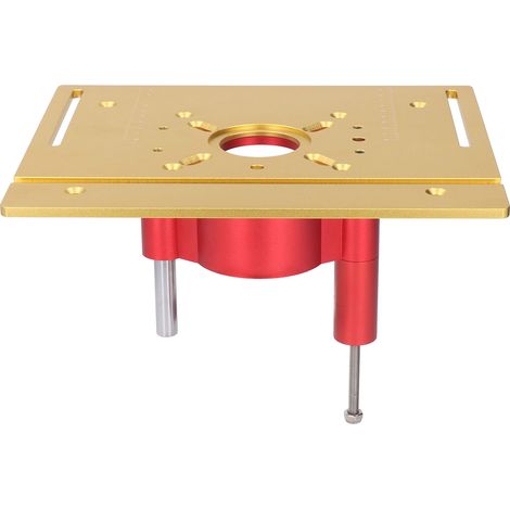 Plateforme élévatrice pour défonceuse réglage manuel système de levage kit plateau insert scie à toupie argent rouge (1/5)
