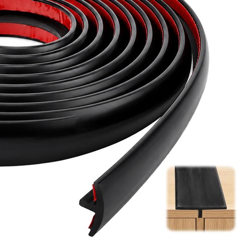 Barre de Seuil Adhesive 3 m 19,5 mm, Profilé de transition autocollant T profil, Plinthe de seuil en T autocollante pour seuil de porte adhesif sol stratifié carrelage vinyle parquet (1/5)
