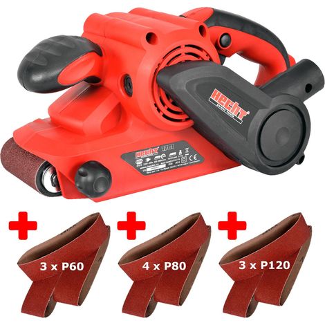 Hecht 1781 Ponceuse à bande rectifieuse 810W inclus 10 bandes abrasives et sac à poussière