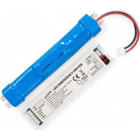 Kit Emergenza 3-80W con Batteria 11.1V 4000mAh, Driver Emergenza per Lampade LED AC 220-265V, Autonomia fino a 300 Minuti, Modulo Backup per Plafoniere e Pannelli LED