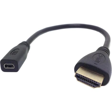 Câble adaptateur prise femelle micro HDMI Type D vers HDMI mâle pour tablette et téléphone portable (1/5)