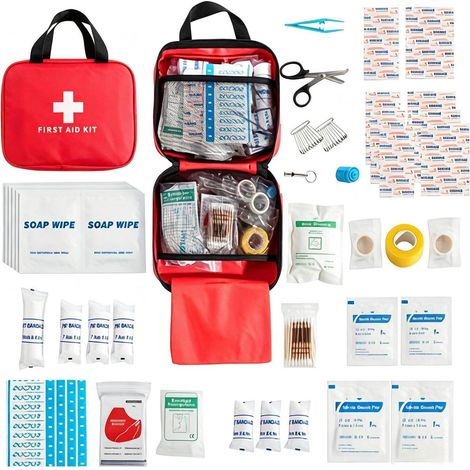 Kit de premiers secours 173 pièces, trousse de voyage mini compacte et robuste