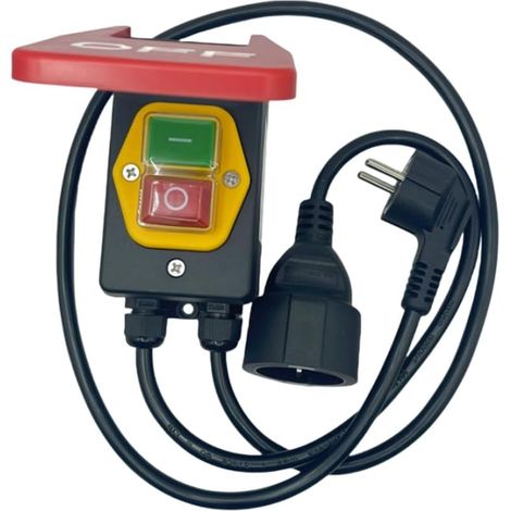 220 V Einphasen-Ein-/Ausschalter, Sicherheitsschalter, Nullspannungsschalter mit Steckdose, Not-Aus-Schalter, EU-Stecker (1/4)
