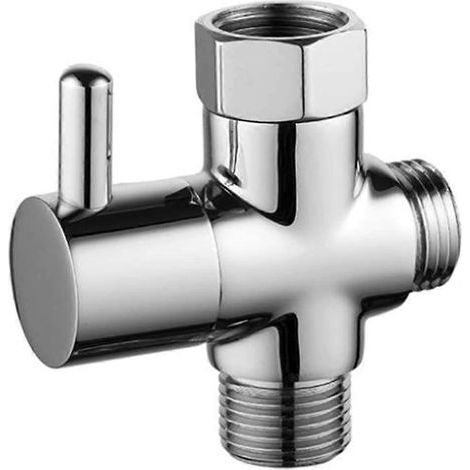 Vanne 3 voies en laiton, inverseur de colonne de douche, vanne 3 voies en laiton massif, convient pour inverseur de tuyauterie de salle de bain, ajuste le débit d'eau (argent).
