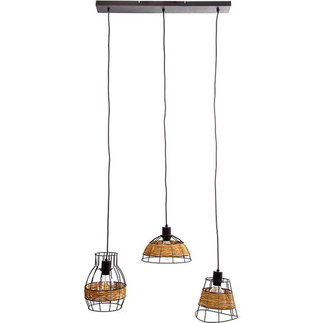 Globo TUNIS Suspension de bar, noire, 4 x E27
