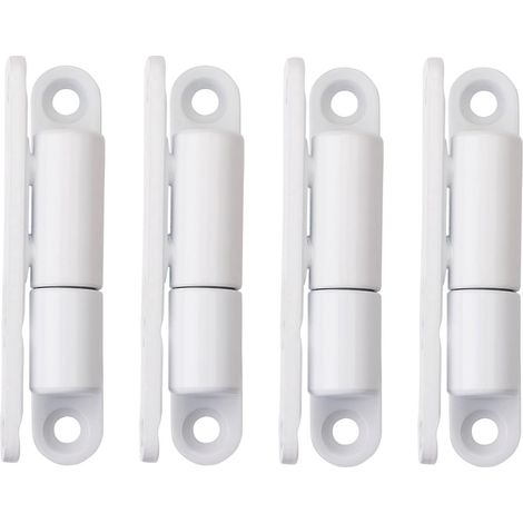 Juego de 4 bisagras para puertas atornillables con tecnología de cojinetes lisos sin mantenimiento para puertas de hasta 40 kg, 15 x 83 mm, lacadas en blanco.