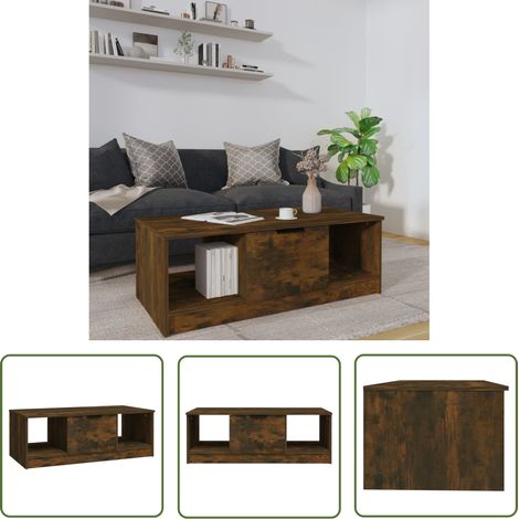 Table basse de salon, Table Café, Chêne fumé 102x50x36 cm Bois d'ingénierie OIB7416E (1/5)