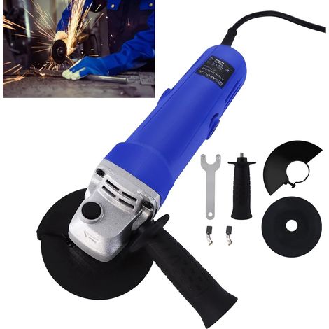 meuleuse d'angle de 2000 watts, meuleuse d'angle électrique, moteur sans balais, vitesse 12000 tr / min, meuleuse d'angle professionnelle diamètre de la meule 115 mm, adaptée à la coupe, au meulage, a