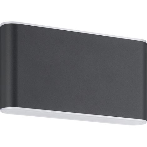 Applique Larga Esterno Moderna Grutti Alluminio Grigio Policarbonato Trasp Led
