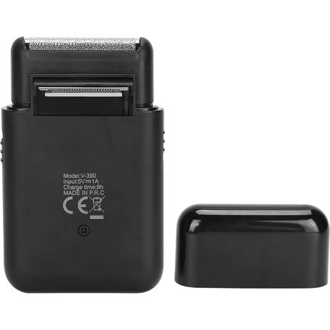 Rasoir électrique pour homme, 2 en 1 rechargeable par USB sans fil, rasoir de voyage indolore, tondeuse à barbe, noir, style minimaliste (1/5)