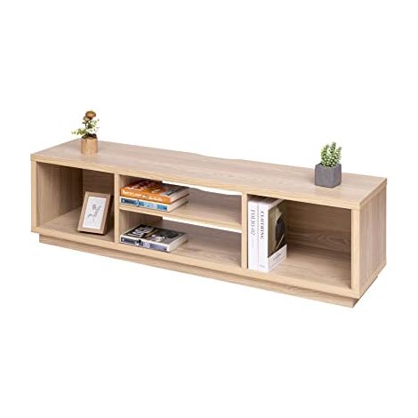 Iris Ohyama, Porta TV/Mobile TV/TV Supporto in legno/Porta TV con ripiani aperti/Porta TV per TV da 65 pollici, Legno massello, Ufficio, Soggiorno - TV Cabinet Standard OTS-150S - Marrone chiaro