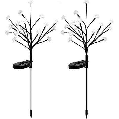 Solar-Gartenleuchten für den Außenbereich – DIY-Blütenzweige für Einfahrt, Terrasse, Rasen und Garten – Set mit 2 sternförmigen Solar-Gartenleuchten (1/5)