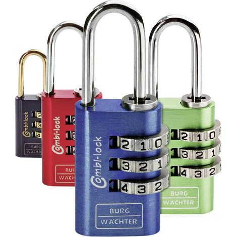CADENAS AVEC SERRURE À COMBINAISON BURG WÄCHTER 2ER SET DUO 88 20 F SB BLEU, VERT, ROUGE, NOIR 2 PC(S) (1/3)
