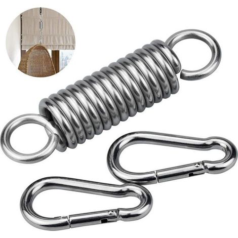 HOXILEELEOLot di 3 Uncinetto Primavera Amaca, 304 Acciaio Inox, Accessori per Sedia Swing all'Aperto, Gancio a Molla (1/5)