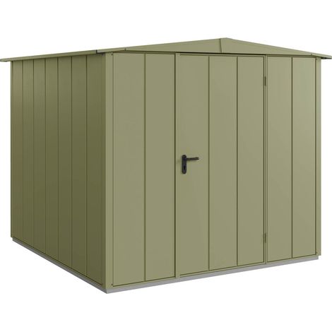 Hörmann Metall-Gerätehaus Berry Modern mit Satteldach Typ 2, 259 x 248 cm, schilfgrün, 6,4 m², 1-flüglige Tür (1/5)