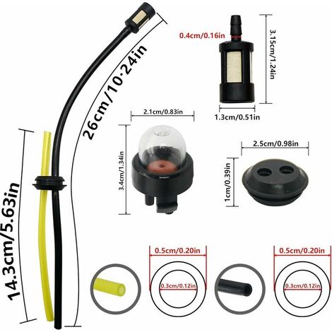 Jeu Universel De Durite Essence Et Poire Amorcage (3 Durite Et 4 Poire D'amorçage) Pour Carburateur Debroussailleuse, Pieces Detachees Debroussailleuse,Souffleur,Tronçonneuse, Stihl 02