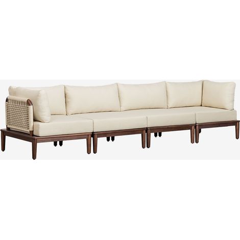 Divano da giardino componibile Giulia 4 pezzi con 2 poltrone angolari in acacia SKLUM            