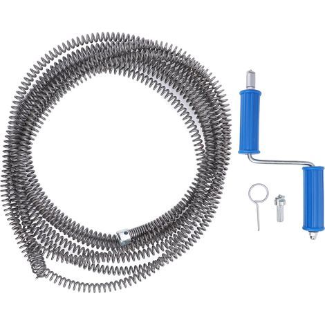 Nettoyeur de canalisations tarières câble à ressort 16mm toilettes plombier plomberie serpent tuyau pipeline égout pour ménage cuisine salle de bain 3 mètres/9,8 pieds (1/5)